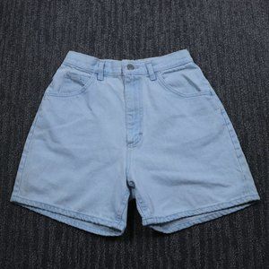 Vintage Lee Womens Shorts 10 Med Blue Light Wash High Waisted Denim 90's Classic